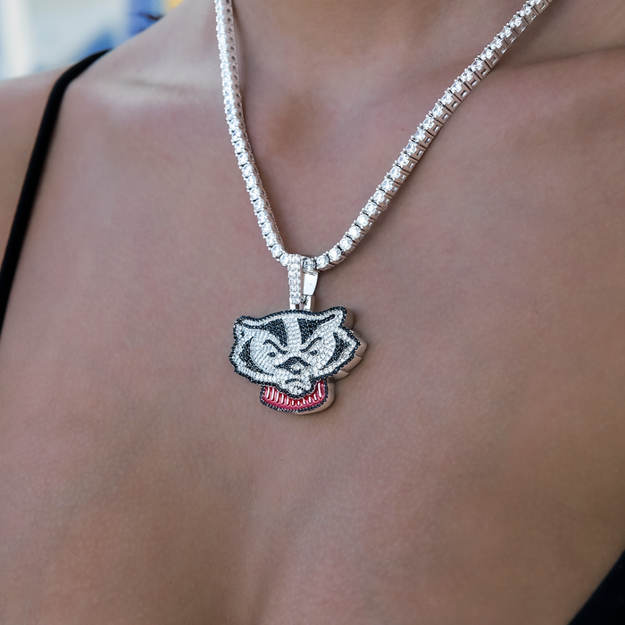 Wisconsin Bucky Badger Official NCAA Mascot Pendant