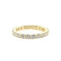 Women's 2MM Round Cut Moissanite Eternity Band Ring in Yellow Gold Vermeil
