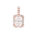 Women's Moissanite Micro Diamond Stone Pendant in Rose Gold Vermeil