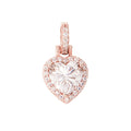 Women's Moissanite Micro Iced Heart Pendant in Rose Gold Vermeil